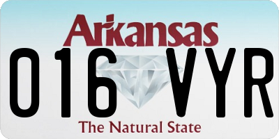 AR license plate 016VYR