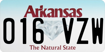 AR license plate 016VZW