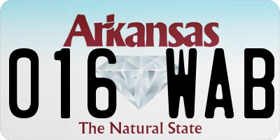 AR license plate 016WAB