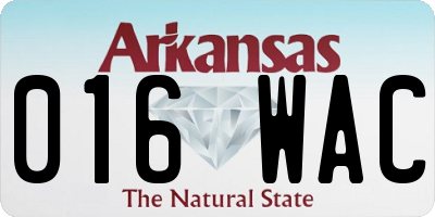 AR license plate 016WAC