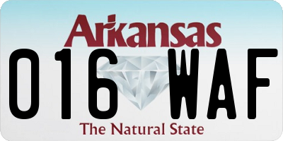 AR license plate 016WAF