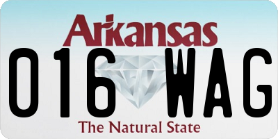 AR license plate 016WAG