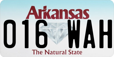AR license plate 016WAH
