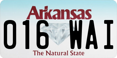 AR license plate 016WAI