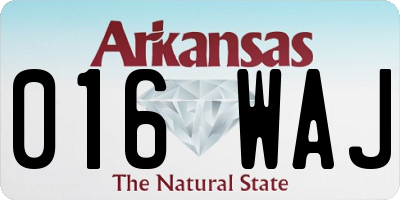 AR license plate 016WAJ