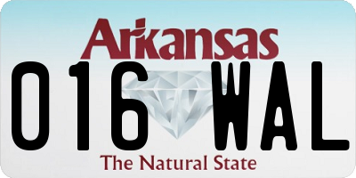 AR license plate 016WAL