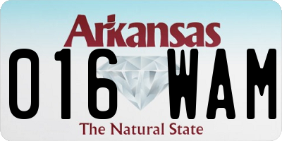 AR license plate 016WAM