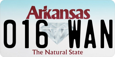 AR license plate 016WAN