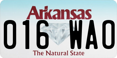AR license plate 016WAO