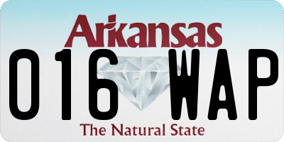 AR license plate 016WAP