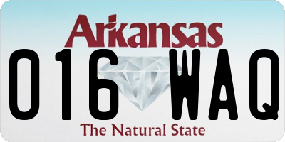 AR license plate 016WAQ