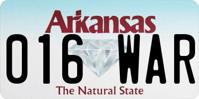 AR license plate 016WAR