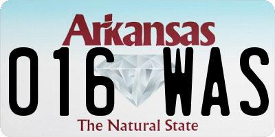 AR license plate 016WAS