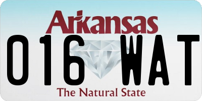 AR license plate 016WAT