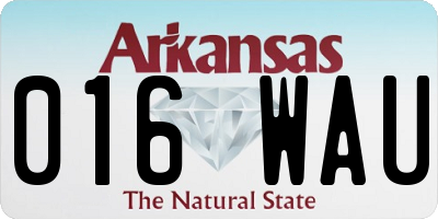 AR license plate 016WAU