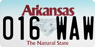 AR license plate 016WAW