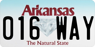 AR license plate 016WAY