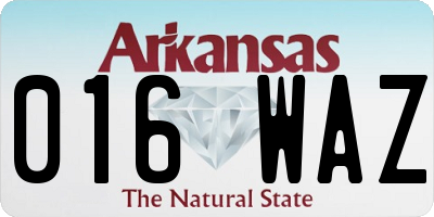AR license plate 016WAZ