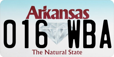 AR license plate 016WBA