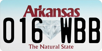 AR license plate 016WBB