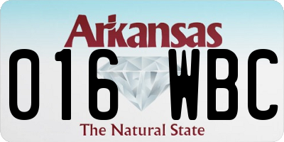 AR license plate 016WBC