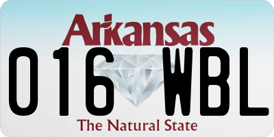 AR license plate 016WBL