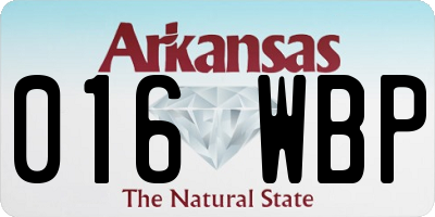 AR license plate 016WBP