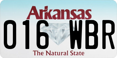 AR license plate 016WBR