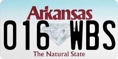 AR license plate 016WBS
