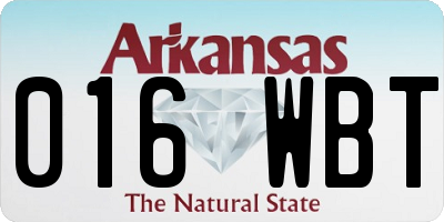 AR license plate 016WBT