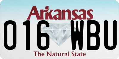 AR license plate 016WBU