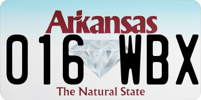 AR license plate 016WBX