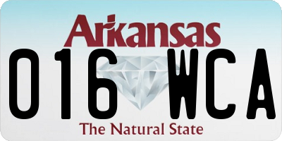 AR license plate 016WCA