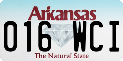 AR license plate 016WCI