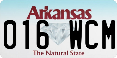 AR license plate 016WCM