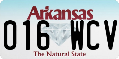 AR license plate 016WCV