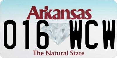 AR license plate 016WCW