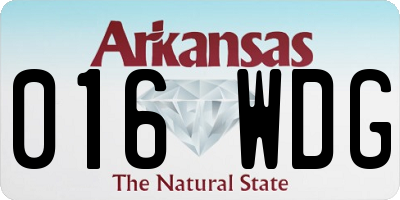 AR license plate 016WDG