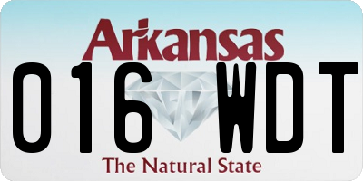 AR license plate 016WDT