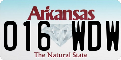 AR license plate 016WDW