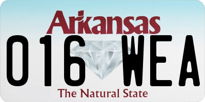 AR license plate 016WEA