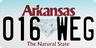 AR license plate 016WEG