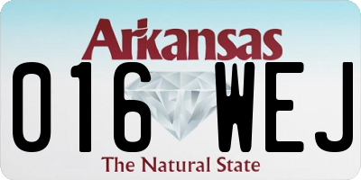 AR license plate 016WEJ