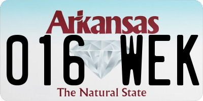AR license plate 016WEK