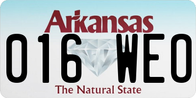 AR license plate 016WEO