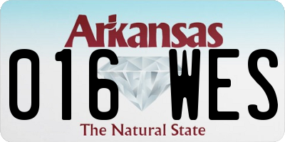 AR license plate 016WES