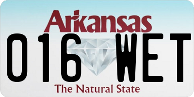 AR license plate 016WET