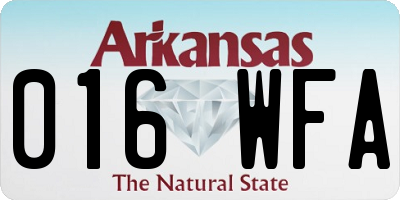 AR license plate 016WFA
