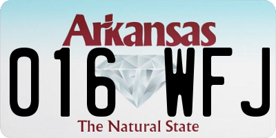 AR license plate 016WFJ