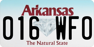 AR license plate 016WFO